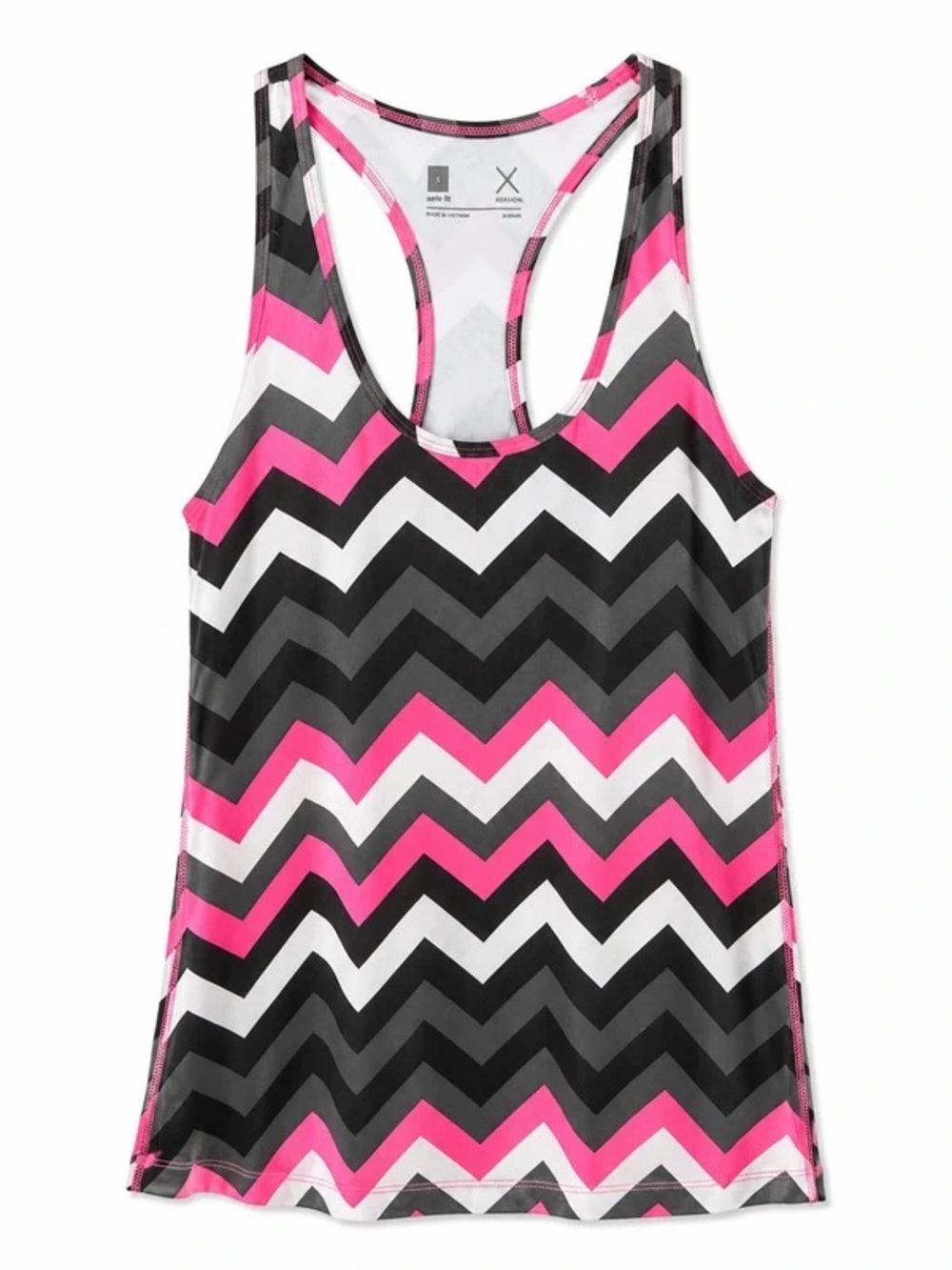 Xersion Pink Black Chevron Racerback Athletic Tank Top S NWOT